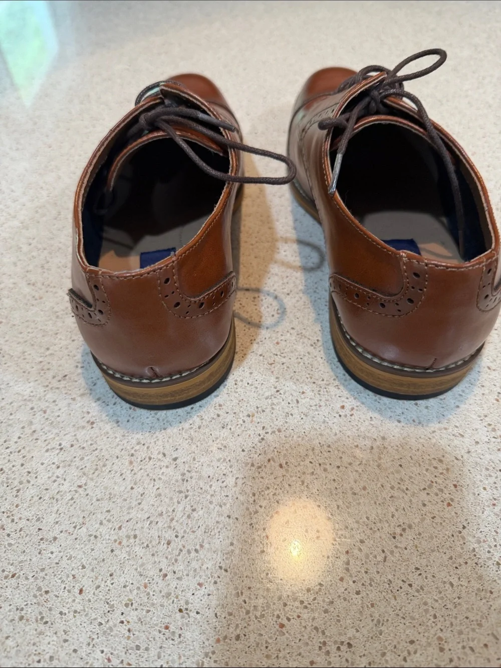 Men's Classic Tan Leather Oxford Dress Shoes